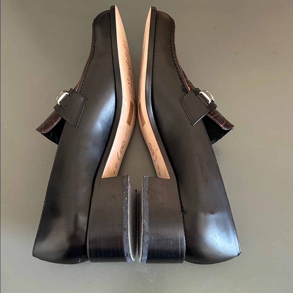 Brighton brown and black Croc-Embossed Loafers - Picture 6 of 12